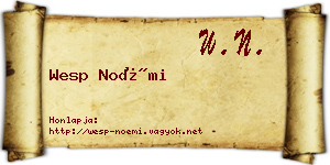 Wesp Noémi névjegykártya
